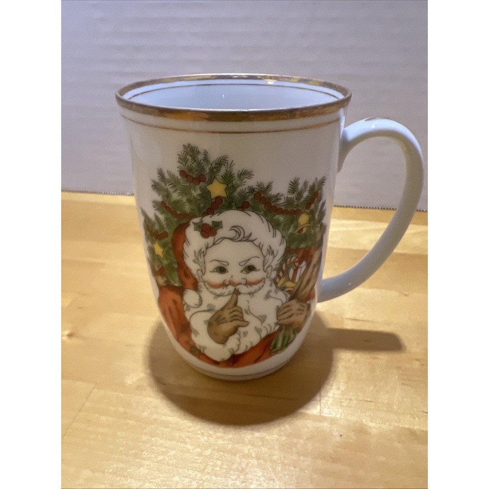 Vintage 1978 Fitz and Floyd "St. Nicholas" Santa Christmas Coffee Cup Mug